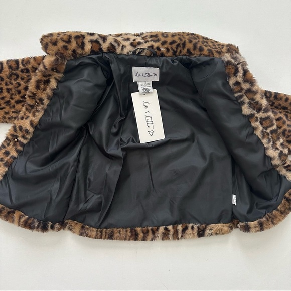 Leopard Print Faux Fur Kids Jacket Size 5 - Picture 6 of 13